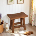 Rustic Solid Wood Bench 19.5"x14"x18"H Entryway Stool Living Room Natural by Warmaxx-warmhomesweetdream