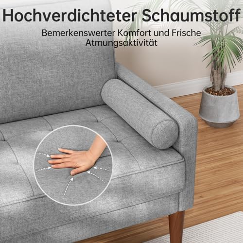 Light Grey 121 cm 2 Seater Sofa Small Sofa - Image 7