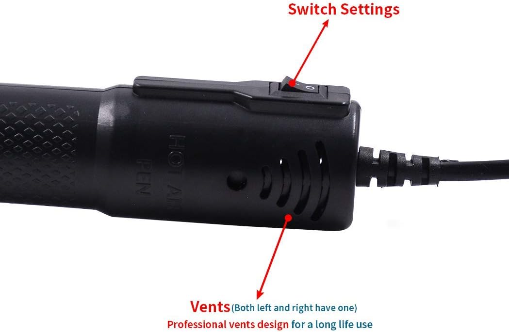 mofa Embossing Heat Pen,Mini Heat Gun,Hot Air Pen Tools Shrink Pen with Stand For DIY Embossing And Drying Paint Multi-Purpose Electric Heating Nozzle 150W 110V (Black,Black)