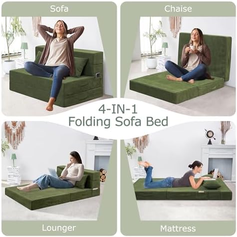 Folding Sofa Bed, Convertible Sleeper Chair Bed, Floor Sofa - Image 4