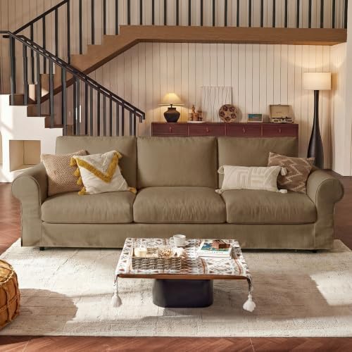 118" Oversized Cloud Couch, Classic Farmhouse Water-Repellent Chenille - Image 3