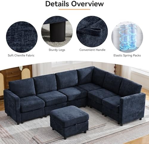 104'' V Shaped Modular Sofa, Sectional Couch - Image 4