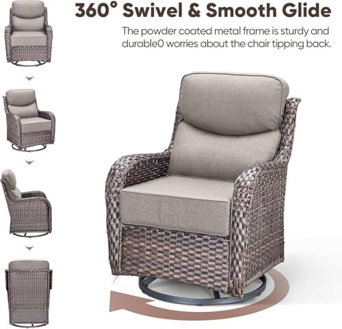 Swivel Patio Chairs sofa Set of 7 - Image 4