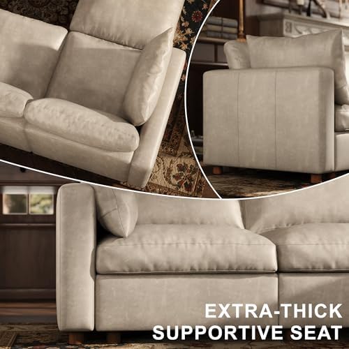 128'' Faux Leather Modular Sectional Sofa - Image 5