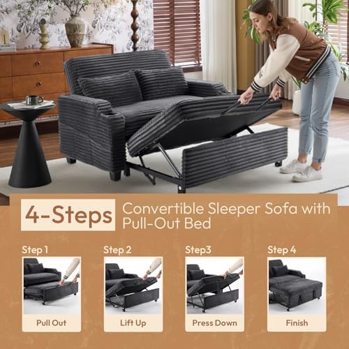 VINGLI Loveseat Sleeper Sofa Couch - Image 4