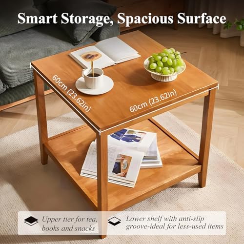 Side Table, Solid Wood Square End Table - Image 4