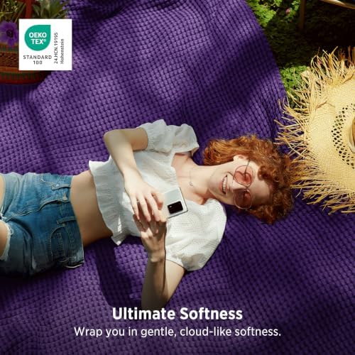 Bedsure Cooling Waffle Blanket for Hot Sleepers, Oversized King - Image 4