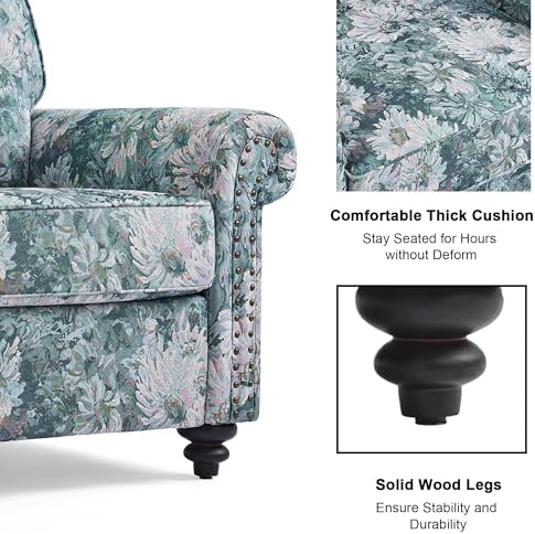 Folral Accent Chair, Comfy Reading Armchair - Image 4