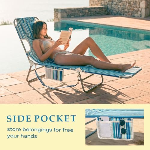 Beach Lounge Chair, Outdoor Chaise Lounger - Image 4