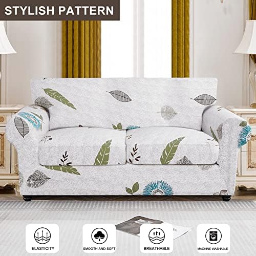 SearchI Stretch Sofa Cover Printed Couch Cover, Floral Pattern 3 Pieces - Image 2