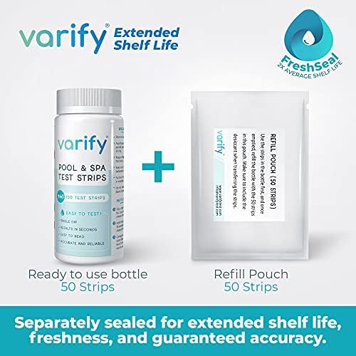 Varify 7in1 Pool Test Strips 100 Hot Tub Test Strips and Spa Test Strips - Image 5