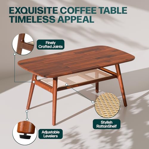Bme Nancy Solid Acacia Wood Coffee Table - Image 4