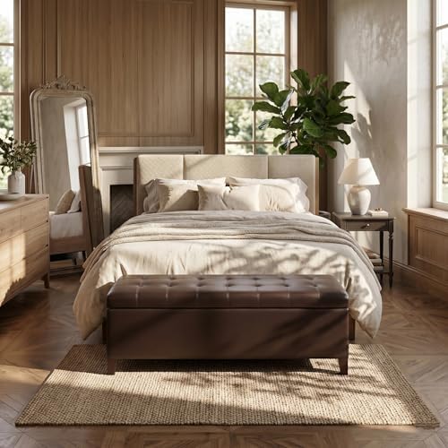 Ottoman with Storage, 51 Inch Large Ottomans Storage Bench - Image 3
