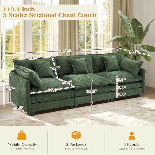 Hanherry Modular Sectional Sofa, Cloud Couch - Image 2