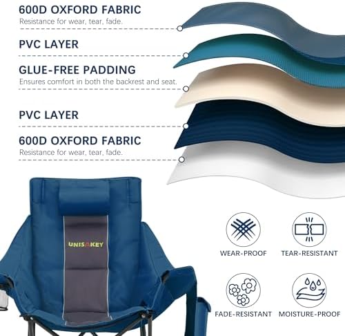 Unisakey Oversize Foldable Rocking Camping Chair300lbs Capacity - Image 4