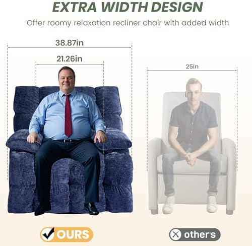 400lbs Oversized Power Swivel Rocker Recliner Chair - Image 3