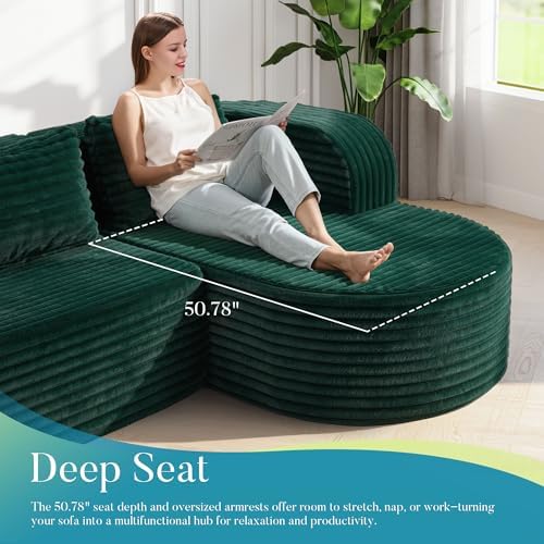 Hobestluk Boneless Couch Modular Sectional Sofa L-Shape Lounge Cloud Couch - Image 4