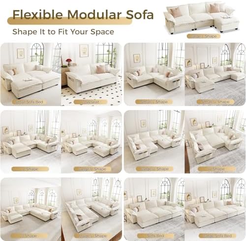 KKL 89 Inch Modular Sectional Sofa, 2 Seater Loveseat Cloud Couch - Image 4