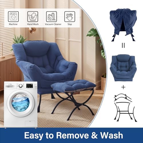 Lazy Chair with Ottoman, Soft Comfy Chair - Image 5