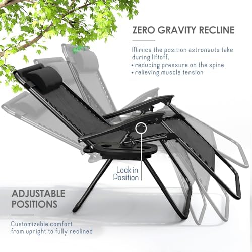 Nestl Zero Gravity Chairs, Portable Patio Lounge Chair Outdoor - Image 4