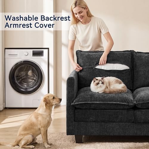 Loveseat Sofa Couch, Small Mini Compact 50" Love Seat 27" Deep Cloud Sofa Seat - Image 5