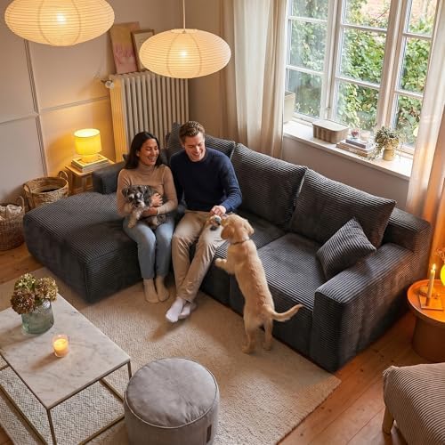 Homkdom 98" L Shaped Boneless Sectional Couches - Image 5