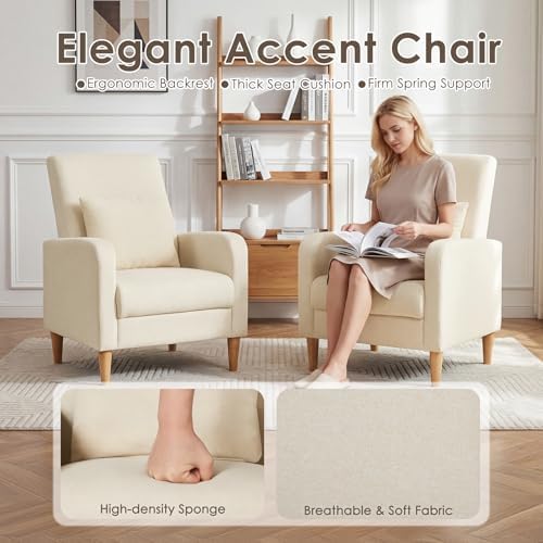 COLAMY Mid-Century Modern Upholstered Accent Chair - Image 5