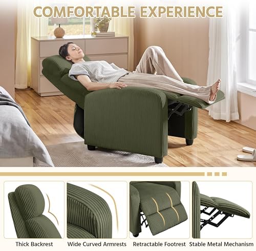 Yaheetech Recliner Chair with 3 Adjustable Angles Armchair Dark Green - Image 5