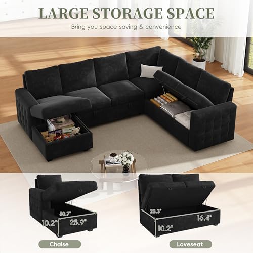 104" Sectional Sleeper Sofa Bed, 7 Seat Pull Out Couch - Image 5