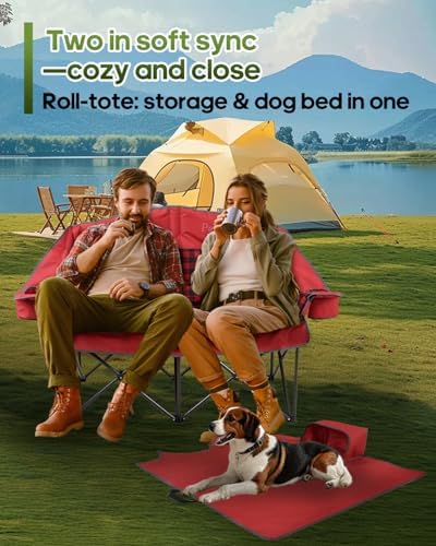 Padded Double Camping Chair Loveseat Oversized Camping Couch - Image 3