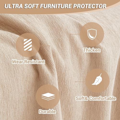 MYSKY HOME L-Shaped Sectional Couch Covers, L Shaped Couch Cover, 2 Pieces - Image 5
