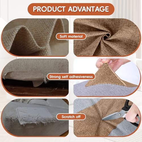 Linen Fabric Repair Tape 16x79 Inch, Self Adhesive Couch Patch Repair Fabric - Image 3