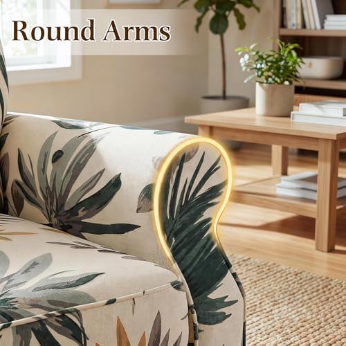 YOLENY Mid Century Wingback Arm Chair, Modern Upholstered Fabric High Back - Image 6