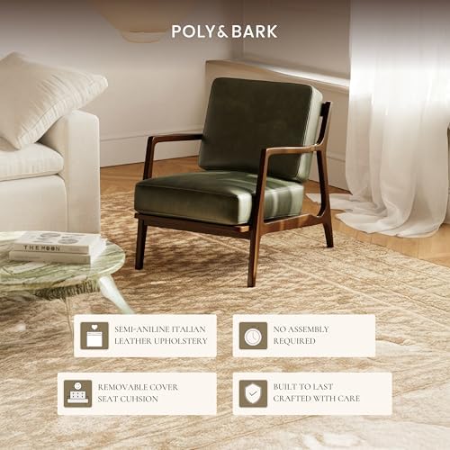 Poly & Bark Verity Leather Accent Chair – Armchair - Image 5