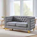 58" Chesterfield Velvet 2-Seater Sofa by Unknown