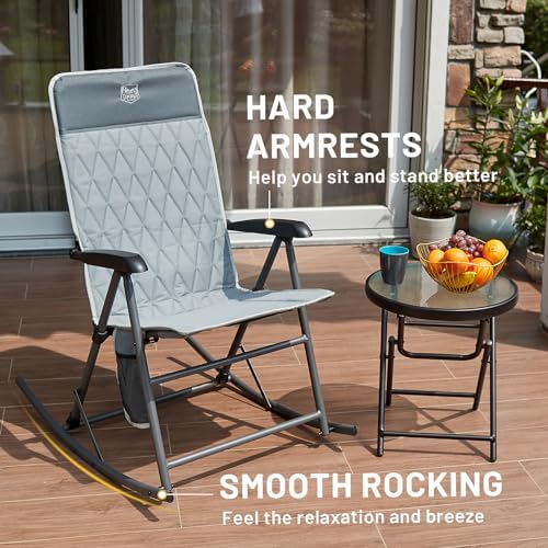 Timber Ridge 3-Level Adjustable Rocking Camping Chair, Ergonomic Padded High - Image 6