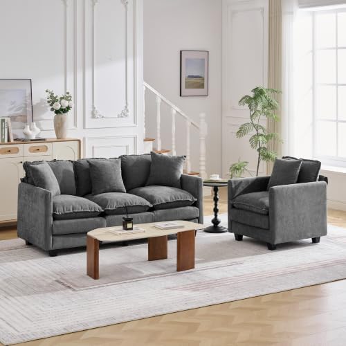 Cloud 2 Pieces Sofa Set, 1+3 Seater Couch, Modern Sofas Sets by HOCAT