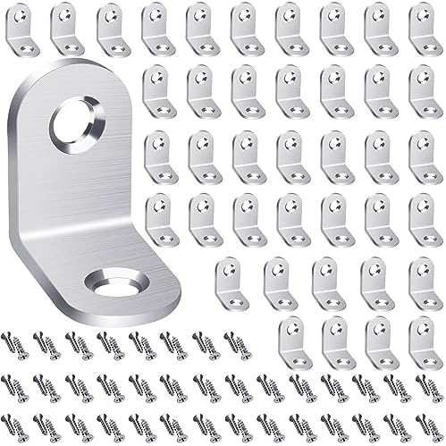 FATLODA 40PCS L Bracket Corner Brace, Stainless Steel Corner Bracket by FATLODA