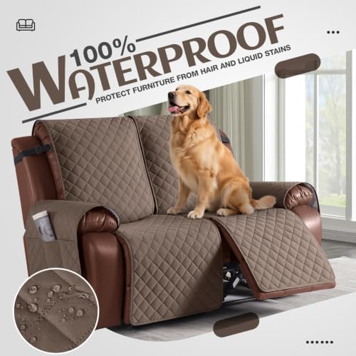 KinCam Waterproof Loveseat Recliner Covers Washable, 2 Seater - Image 3