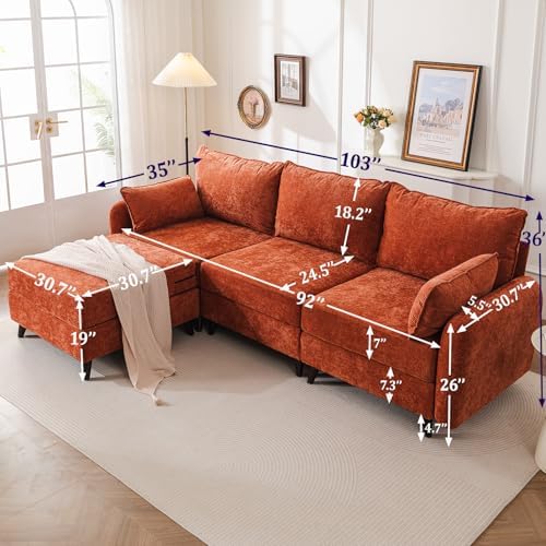 Rexulqo 104'' Modular Sectional Sofa - Image 2