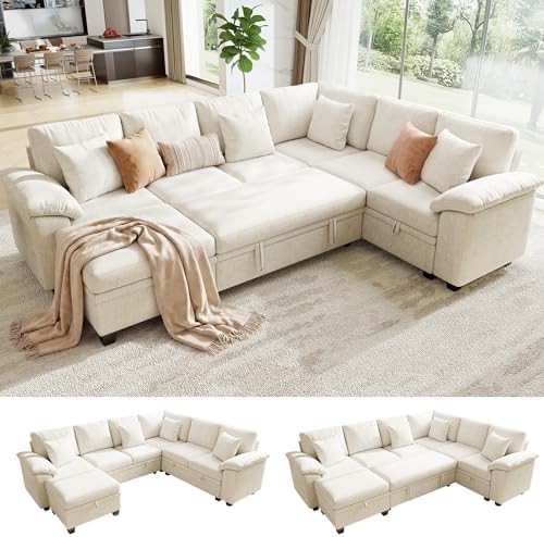 107.8" Modular Sectional Sleeper Sofa by WorthFurni