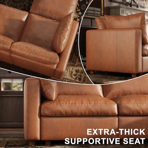99'' Faux Leather Modular Sectional Sofa - Image 5