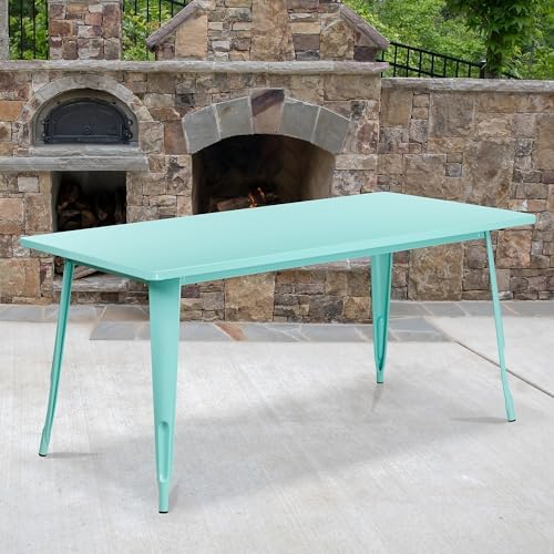 Flash Furniture Charis Commercial Grade 31.5" x 63" Rectangular Mint Green - Image 2