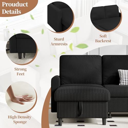Walsunny 77 Inch Sectional Sleeper Sofa - Image 6