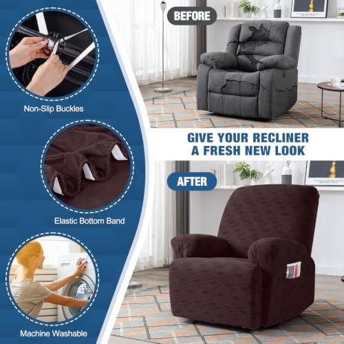 TAOCOCO Oversized Recliner Cover Stretch Recliner Chair Covers, Jacquard - Image 5
