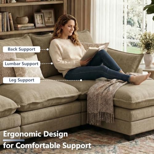 U Shaped Modular Sectional Couch, Comfy Sofa - Image 6