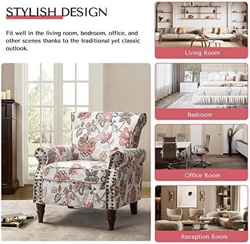 HULALA HOME Traditional Floral Accent Chairs Set of 2 - Image 5