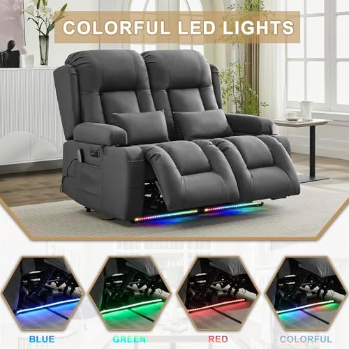 URRED Power Loveseat Recliner Sofa - Image 7