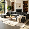 Oversized Modular Sectional Sofa, Dark Grey by Atrtivoent