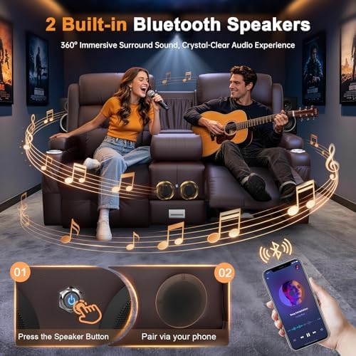 Home Theater Seating, Power Loveseat Recliner Sofa - Image 3